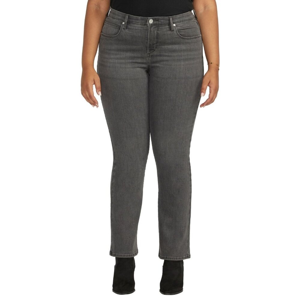 JAG Plus Size Eloise Mid Rise Bootcut Jeans Black Size 16W MSRP $78